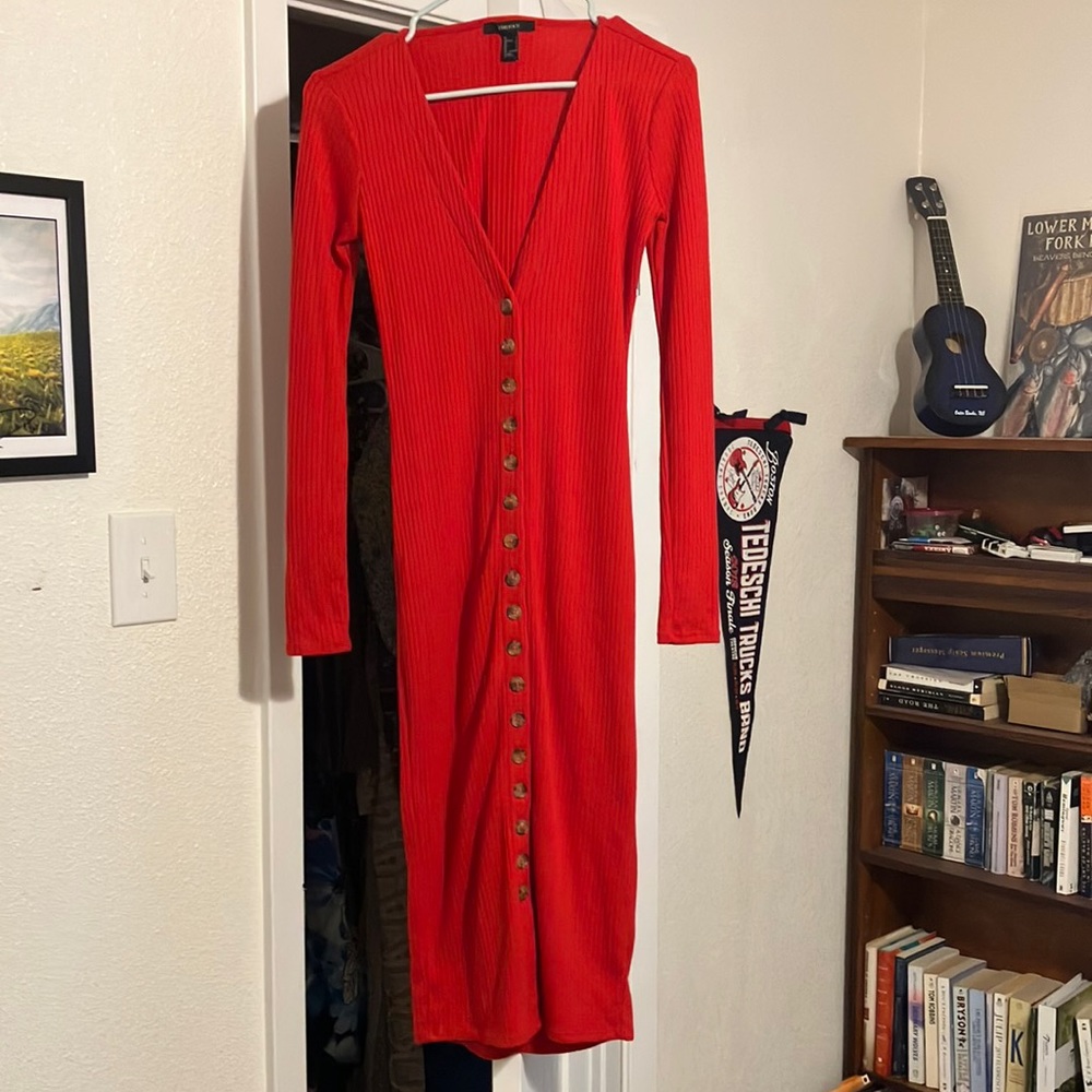 Brand new never worn red button down Maxi dress NWOT